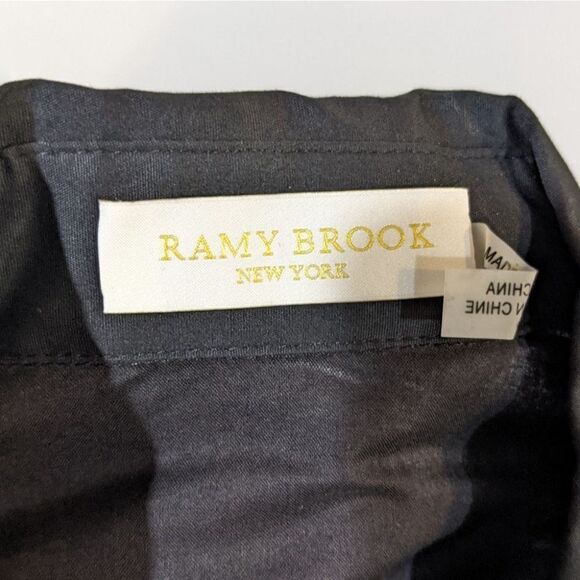 Nwt Ramy Brook | Women's Lila Lace Up Button Down Shirt in Black - Picture 5 of 11